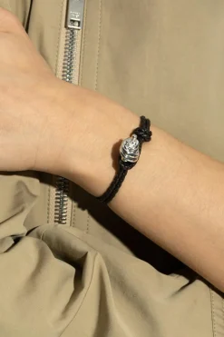 Bottega Veneta BRĄZOWY Skórzana bransoleta