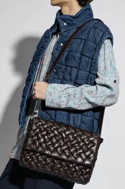 Bottega Veneta BRĄZOWY Torba na ramię ‘Rumple Medium’