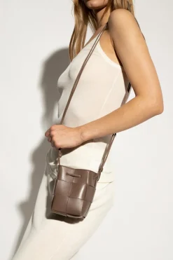 Bottega Veneta BRĄZOWY Torba na ramię ‘Cassette Mini’