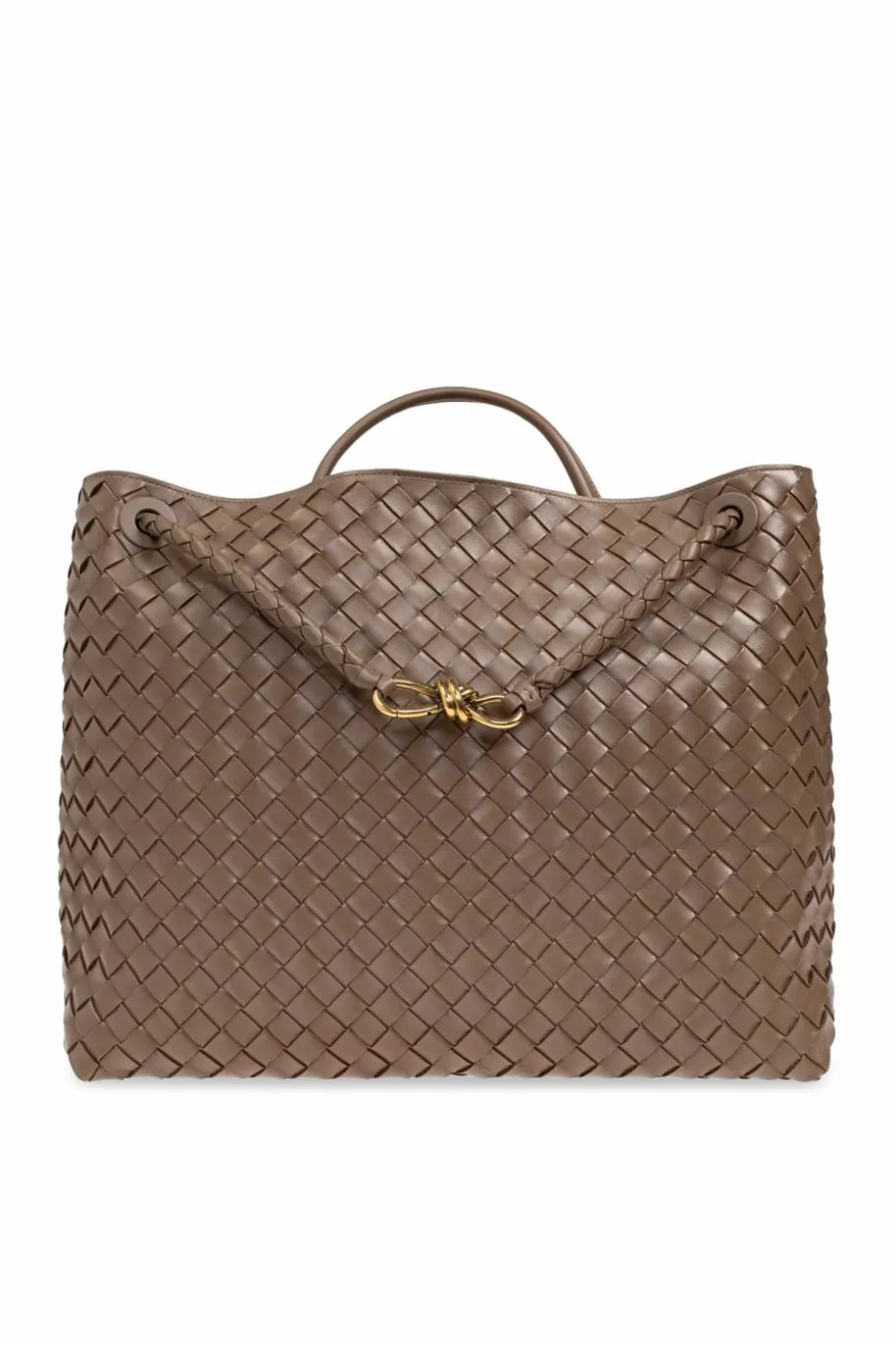Bottega Veneta BRĄZOWY Torba do ręki `Andiamo Large`