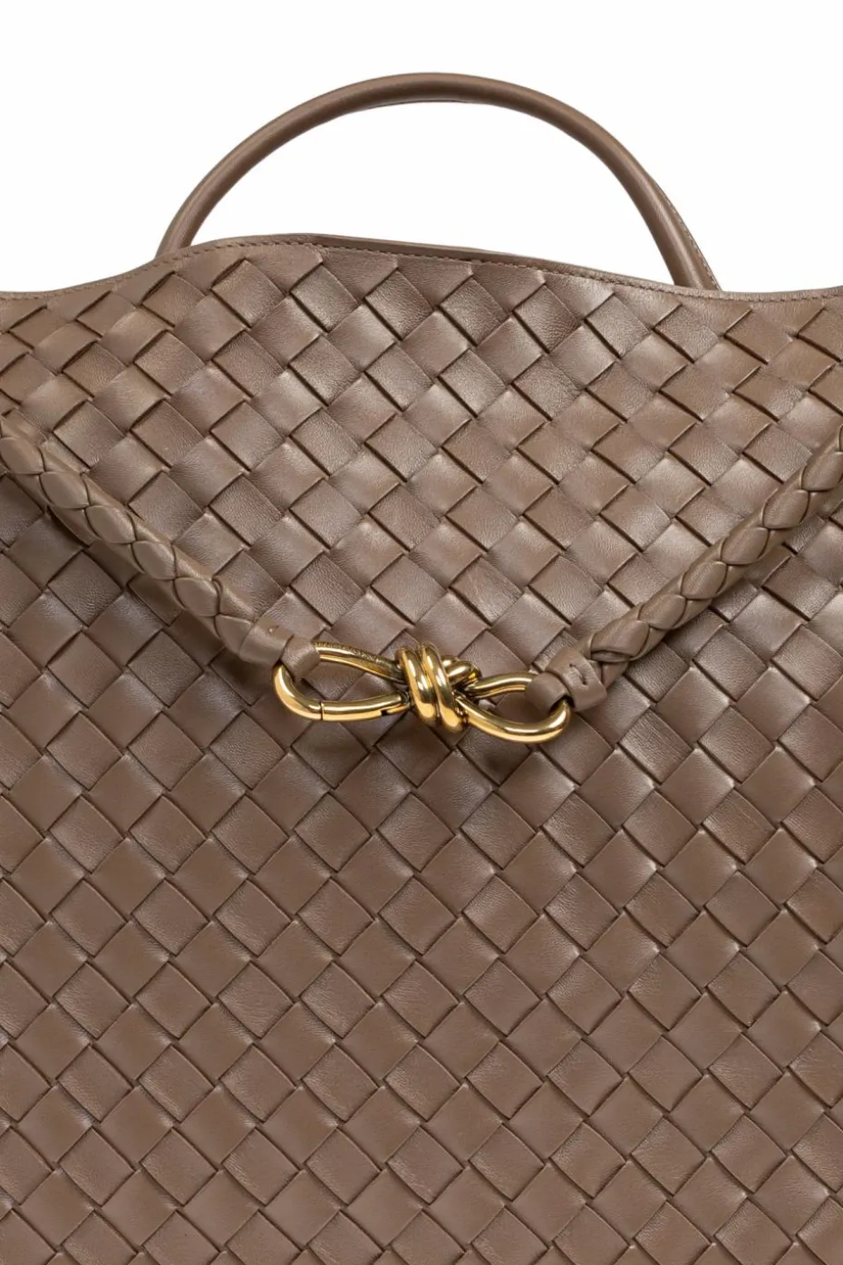 Bottega Veneta BRĄZOWY Torba do ręki `Andiamo Large`