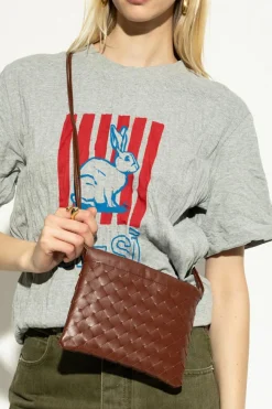 Bottega Veneta BRĄZOWY Torba na ramię `Dustbag Small`