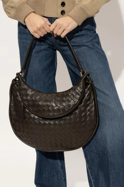 Bottega Veneta BRĄZOWY Torba na ramię ‘Gemelli Large’