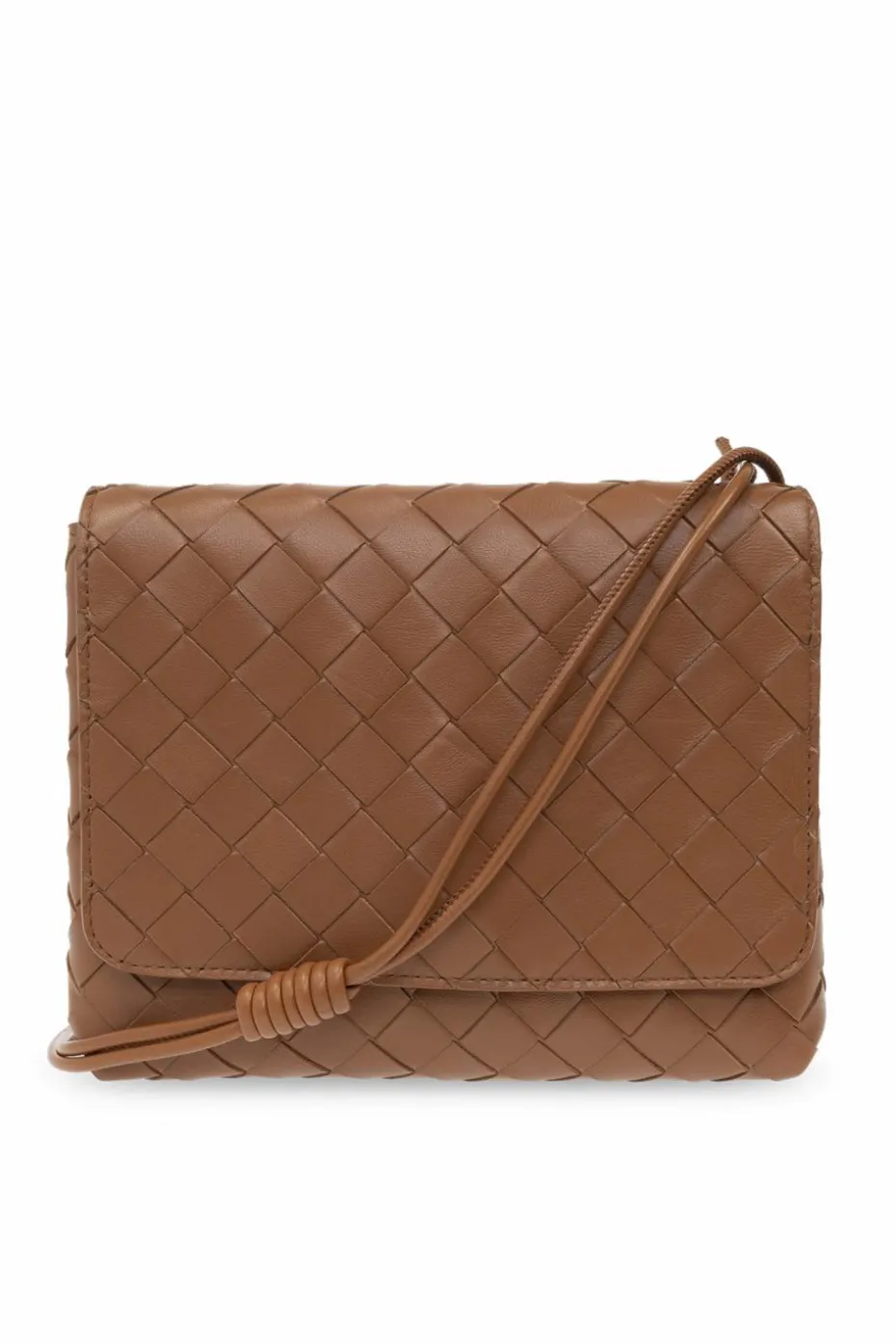 Bottega Veneta BRĄZOWY Torba na ramię ‘Intrecciato Mini’
