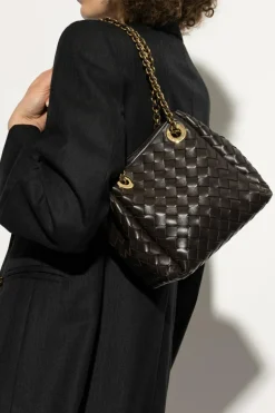 Bottega Veneta BRĄZOWY Torba na ramię `Parachute Small`