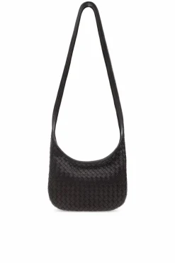 Bottega Veneta BRĄZOWY Torba na ramię `Veneto Small`