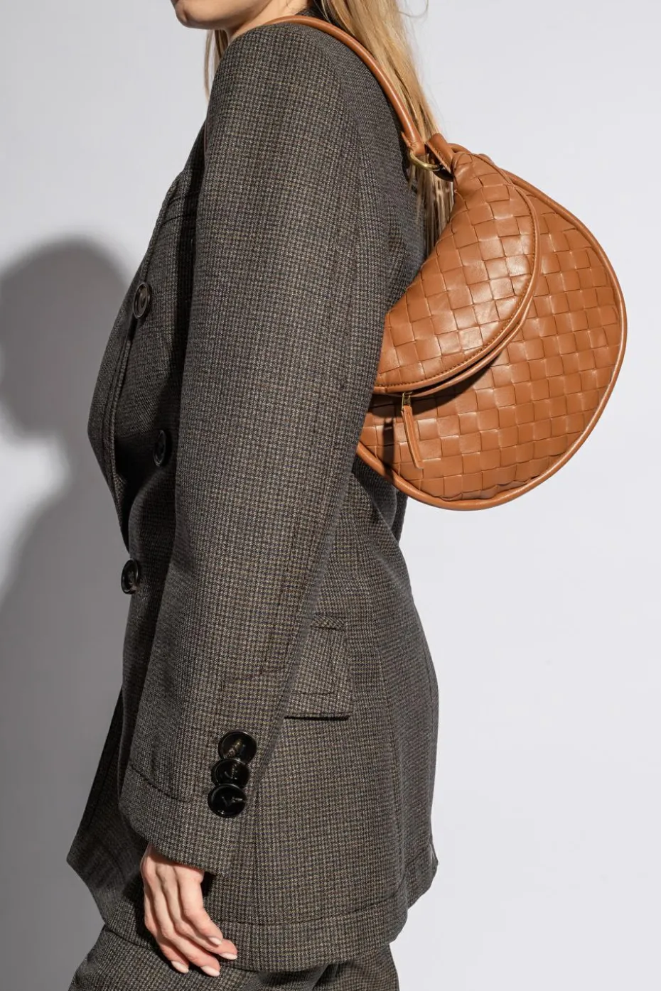 Bottega Veneta BRĄZOWY Torba na ramię ‘Gemelli Small’