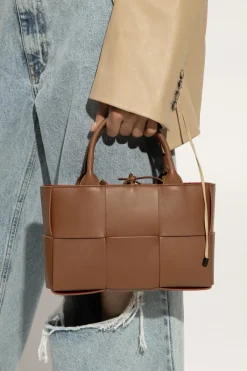 Bottega Veneta BRĄZOWY Torba ‘Arco Mini’ typu ‘shopper’