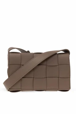 Bottega Veneta BRĄZOWY Torba na ramię ‘Cassette Mini’
