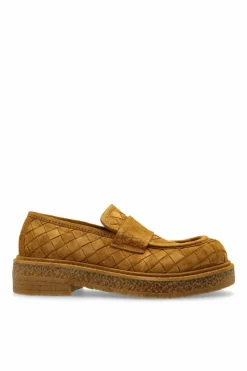 Bottega Veneta BRĄZOWY Zamszowe buty typu `Loafers`