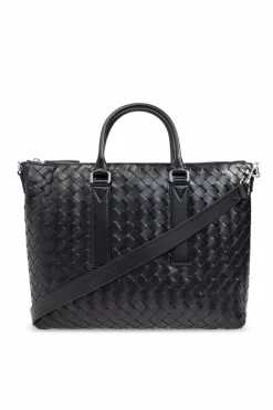 Bottega Veneta CZARNY Aktówka `Intrecciato Soft`