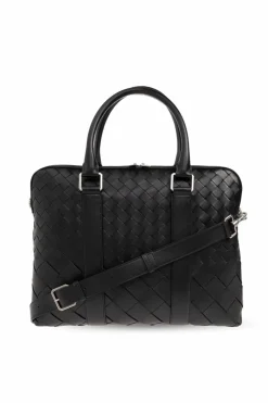 Bottega Veneta CZARNY Aktówka z plecionką ‘Intrecciato’