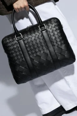 Bottega Veneta CZARNY Aktówka z plecionką ‘Intrecciato’