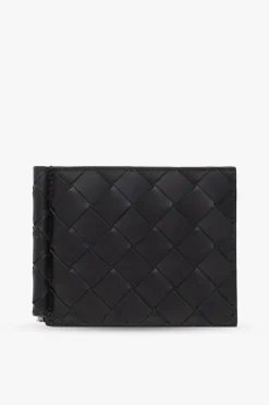 Bottega Veneta CZARNY Etui na karty z klipsem na banknoty