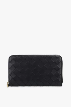 Bottega Veneta CZARNY Portfel z plecionką ‘Intrecciato’