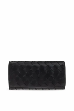 Bottega Veneta CZARNY Skórzany portfel