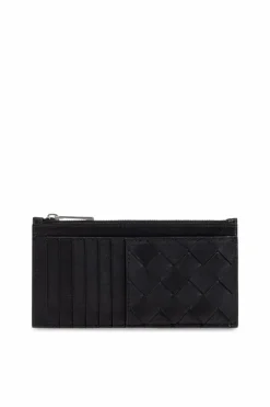 Bottega Veneta CZARNY skórzane etui na karty