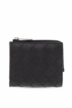 Bottega Veneta CZARNY Skórzany portfel