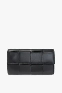 Bottega Veneta CZARNY Skórzany portfel