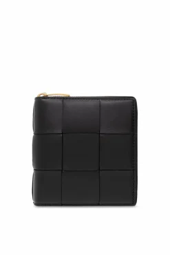 Bottega Veneta CZARNY Skórzany portfel