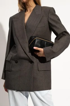 Bottega Veneta CZARNY Skórzana kosmetyczka