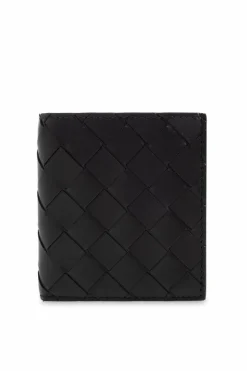 Bottega Veneta CZARNY Skórzany składany portfel