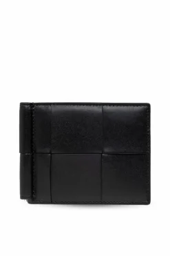 Bottega Veneta CZARNY Skórzany portfel
