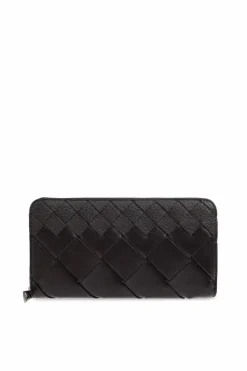 Bottega Veneta CZARNY Skórzany portfel