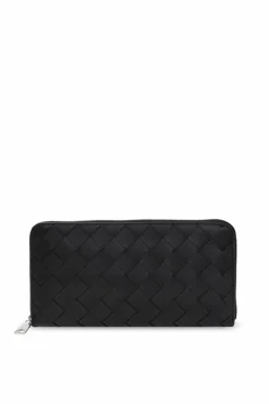 Bottega Veneta CZARNY Skórzany portfel