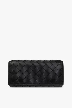 Bottega Veneta CZARNY Skórzany portfel