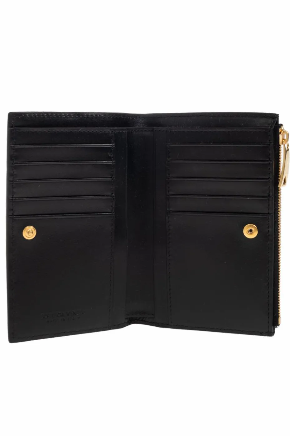Bottega Veneta CZARNY Skórzany portfel