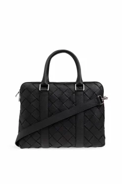 Bottega Veneta CZARNY Skórzana aktówka