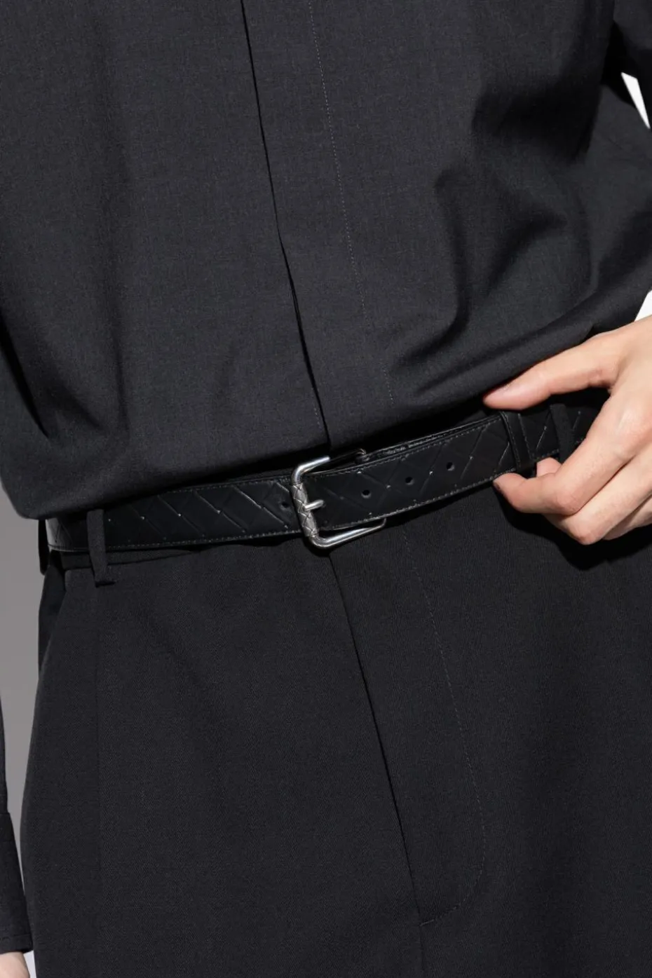 Bottega Veneta CZARNY Skórzany pasek
