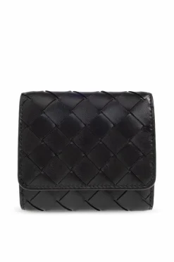 Bottega Veneta CZARNY Skórzany portfel