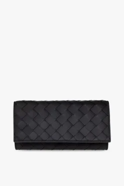 Bottega Veneta CZARNY Skórzany portfel