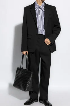 Bottega Veneta CZARNY Spodnie w kant