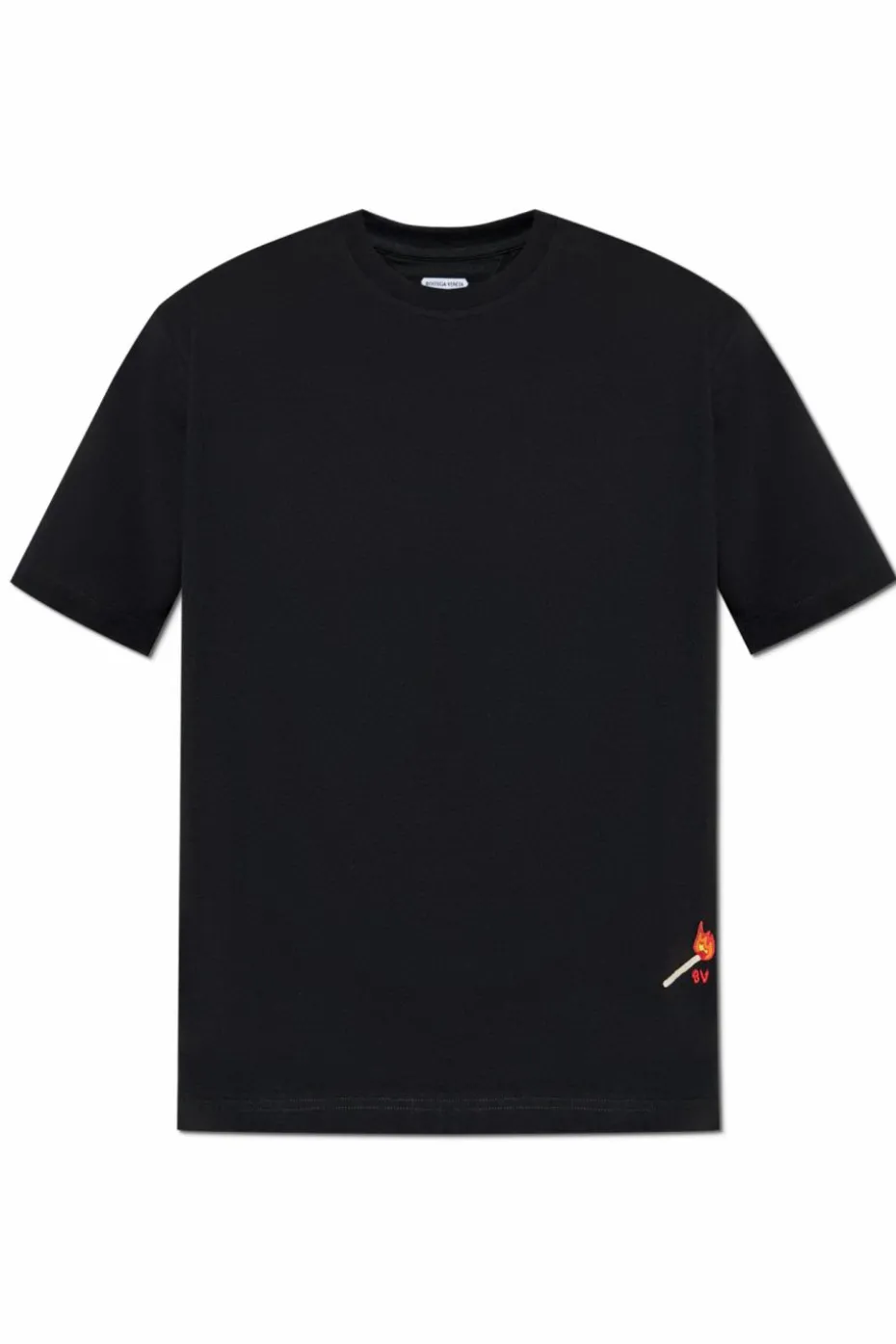 Bottega Veneta CZARNY T-shirt z haftem