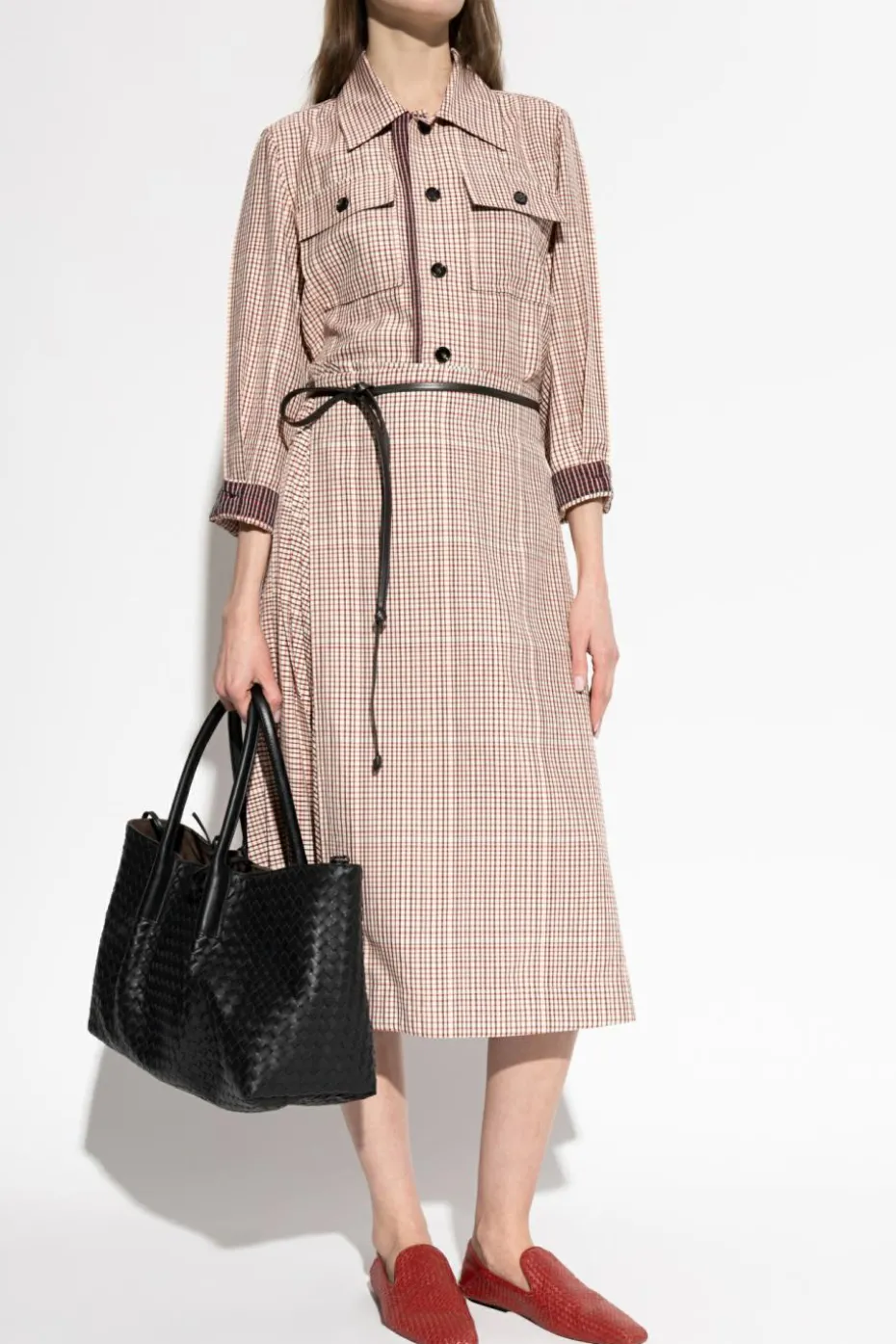 Bottega Veneta CZERWONY Koszula w kratę