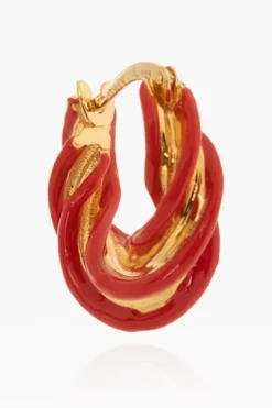 Bottega Veneta CZERWONY Srebrne kolczyki