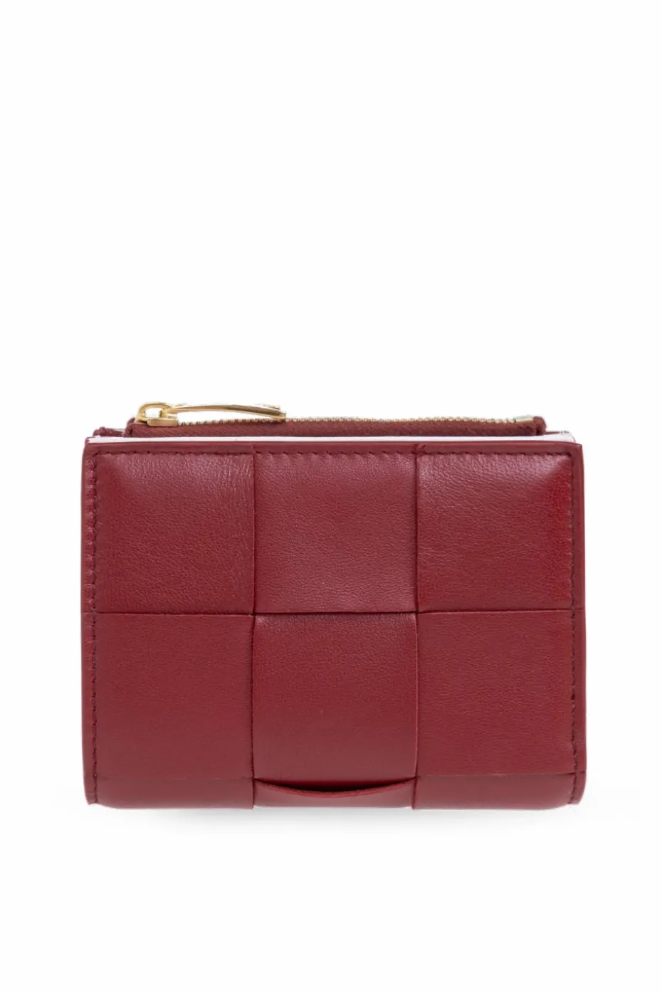 Bottega Veneta CZERWONY Skórzany portfel