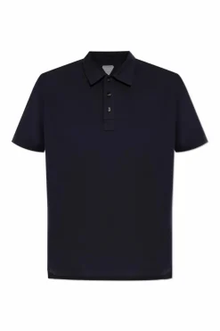 Bottega Veneta GRANATOWY Bawełniane polo z logo