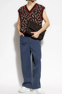 Bottega Veneta GRANATOWY Jeansy z prostymi nogawkami