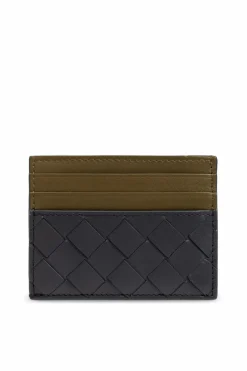 Bottega Veneta GRANATOWY Skórzane etui na karty