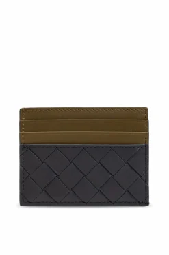 Bottega Veneta GRANATOWY Skórzane etui na karty