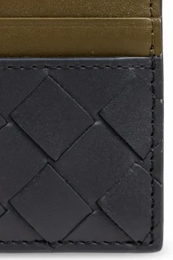 Bottega Veneta GRANATOWY Skórzane etui na karty
