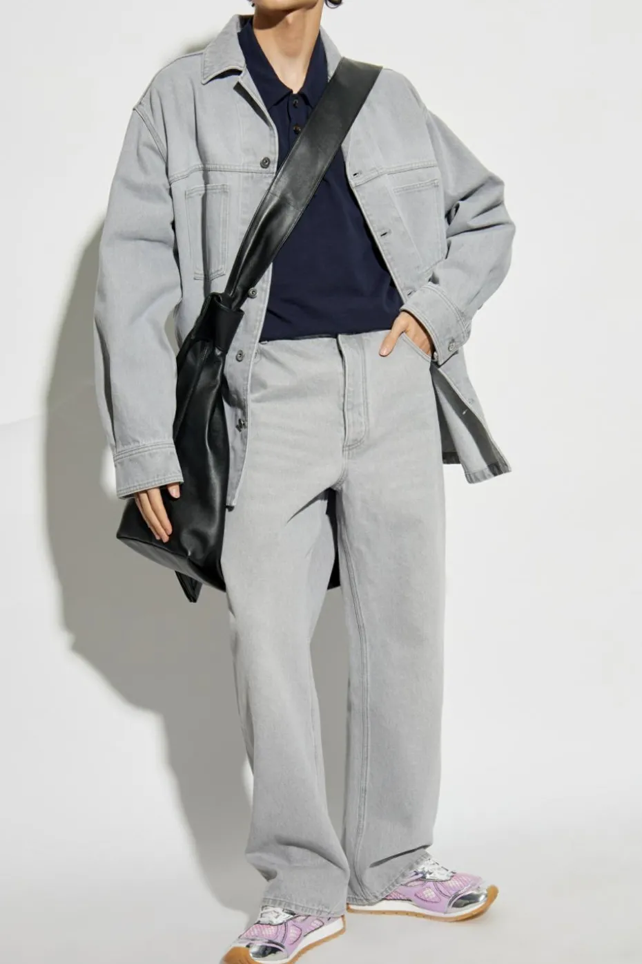 Bottega Veneta GRANATOWY Polo z kołnierzem
