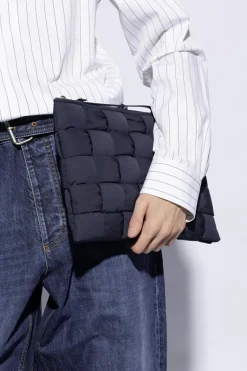 Bottega Veneta GRANATOWY Torba do ręki ‘Cassette Large’