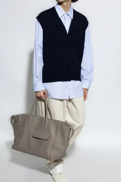 Bottega Veneta GRANATOWY Wełniana kamizelka