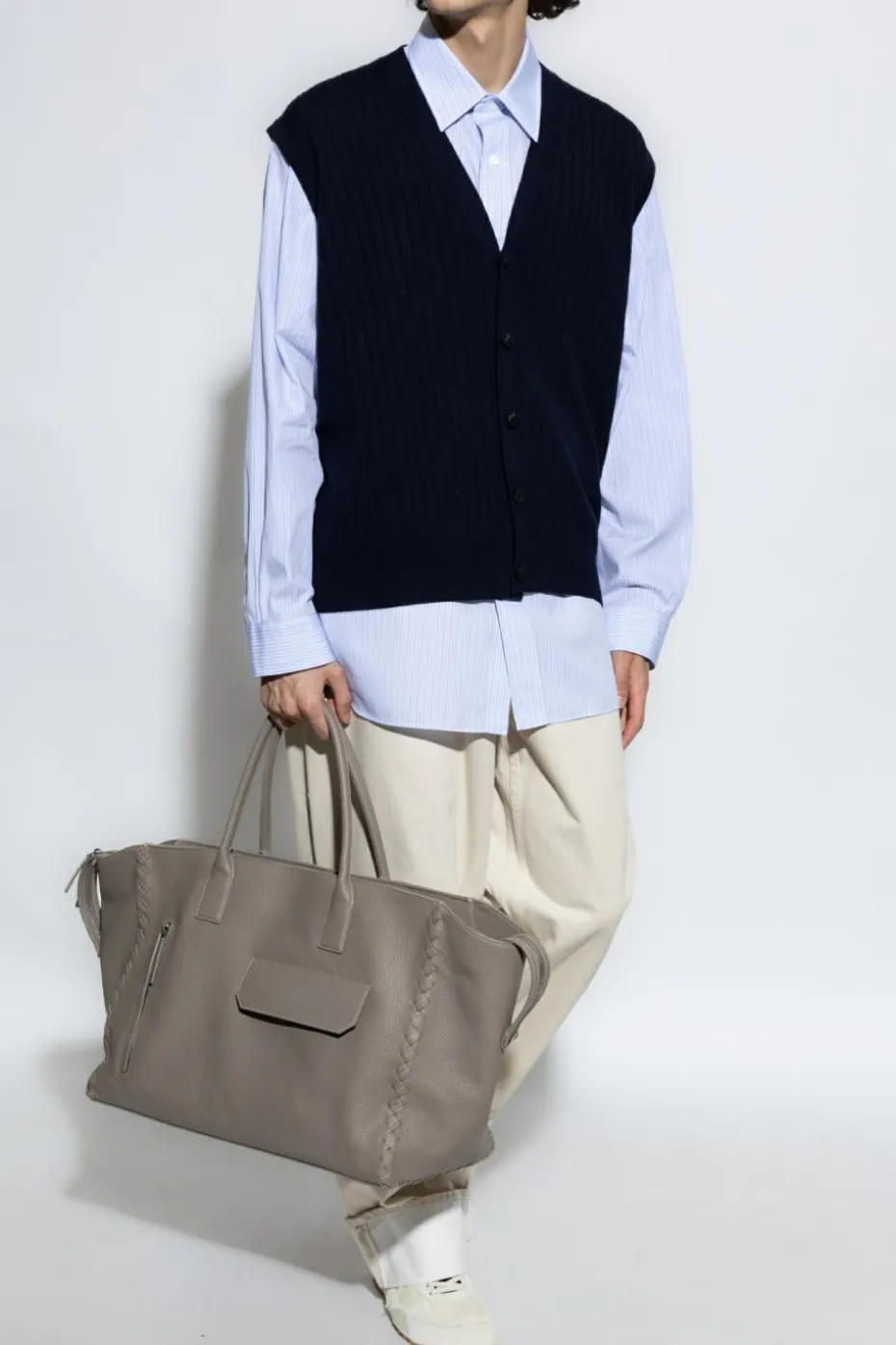 Bottega Veneta GRANATOWY Wełniana kamizelka