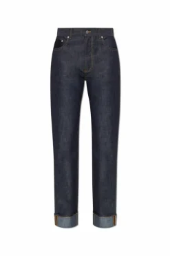 Bottega Veneta GRANATOWY Jeansy z logo